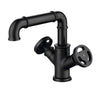 Industrial Style Single Hole Dual Handle Brass Bathroom Basin Faucet