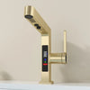 Intelligent LED Digital Display Pull-Out Basin Faucet Brass Mixer Tap