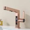 Intelligent LED Digital Display Pull-Out Basin Faucet Brass Mixer Tap