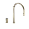 Invisible Pull-Out Kitchen Faucet Brass Double Hole Sink Mixer Tap