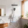 Bath Shower Set Stainless Steel Shower Faucet System with Storage Shelf