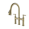 Kitchen Faucet Double Handle Pull-out Design Three-function Faucet