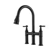 Kitchen Faucet Double Handle Pull-out Design Three-function Faucet