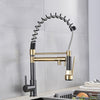 Kitchen Spring Faucet Pull Down Pull Out Dual Spouts 360 Rotation Tap