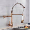 Kitchen Spring Faucet Pull Down Pull Out Dual Spouts 360 Rotation Tap