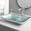 Large Tempered Glass Vessel Sink Countertop Bathroom Basin with Faucet