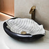 Leaf Style Ceramic Vessel Sink Artistic Bathroom Basin Faucet Drain