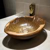 Leaf Style Ceramic Vessel Sink Artistic Bathroom Basin Faucet Drain
