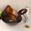 Leaf Style Tempered Glass Vessel Sink Set Art Bathroom Wash Basin Sink