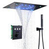 LED Brass Temperature Thermostatic Shower System with Massage Body Jet