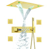 LED Brass Temperature Thermostatic Shower System with Massage Body Jet