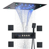LED Brass Temperature Thermostatic Shower System with Massage Body Jet