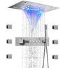 LED Brass Temperature Thermostatic Shower System with Massage Body Jet