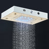 LED Ceiling-Mounted Concealed Stainless Steel Rainfall Shower Head
