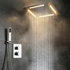 LED Concealed Ceiling-Mounted Brass Rainfall Bath Shower System Faucet