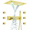 LED Brass Temperature Thermostatic Shower System with Massage Body Jet