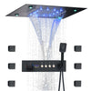 LED Brass Temperature Thermostatic Shower System with Massage Body Jet