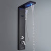 LED Light Waterfall Shower Faucet SPA Massage Black Bathroom Shower