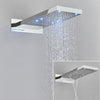 LED Rain Waterfall Three Colors Change Wall Mounted Showerhead