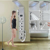 LED Stainless Steel Shower Panel Waterfall SPA Massage Jet Tub Mixer