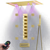 LED Thermostatic Brass Shower System with Body Jets and Handheld Spray