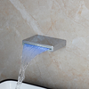 LED Waterfall Brass Bathtub Faucet Wall Mounted Bathroom Basin Tap
