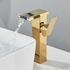 LED Waterfall Faucet Color Changes With Temperature Basin Mixer Tap