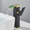 LED Waterfall Faucet Color Changes With Temperature Basin Mixer Tap