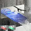 LED  Waterfall Vanity Vessel Sink Faucet Solid Brass Bath Sink Faucet