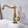Long Nose Spout Antique Brass Elegant Bathroom Sink Faucet