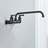 Long Spout Kitchen Sink Faucet Wall Mounted Dual Handle Crane Faucet