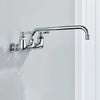 Long Spout Kitchen Sink Faucet Wall Mounted Dual Handle Crane Faucet