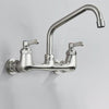 Long Spout Kitchen Sink Faucet Wall Mounted Dual Handle Crane Faucet