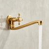 Long Spout Solid Brass Garden Faucet Antique Wall-Mount Cold Water Tap