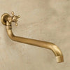 Long Spout Solid Brass Garden Faucet Antique Wall-Mount Cold Water Tap