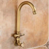Long Spout Solid Brass Garden Faucet Antique Wall-Mount Cold Water Tap