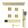 Luxury Brass Embedded Rain Shower System LED Digital Display Mixer
