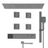 Luxury Brass Embedded Rain Shower System LED Digital Display Mixer