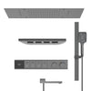 Luxury Brass Embedded Rain Shower System LED Digital Display Mixer