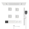 Luxury Brass Embedded Rain Shower System LED Digital Display Mixer