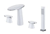 Luxury Bathroom Faucet Mushroom Shape 8 Inch Widespread Sink Water Tap