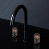 Luxury Brass and Crystal Bathroom Basin Faucet Double Handle Mixer Tap