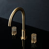 Luxury Brass and Crystal Bathroom Basin Faucet Double Handle Mixer Tap