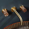 Luxury Brass and Crystal Bathroom Basin Faucet Double Handle Mixer Tap