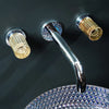 Luxury Brass and Crystal Bathroom Basin Faucet Double Handle Mixer Tap