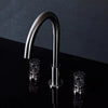 Luxury Brass and Crystal Bathroom Basin Faucet Double Handle Mixer Tap