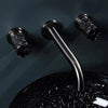Luxury Brass and Crystal Bathroom Basin Faucet Double Handle Mixer Tap