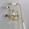 Luxury Brass Bathroom Bathtub Mixer Faucet with Handheld Shower Set