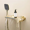 Luxury Brass Bathtub Waterfall Outlet and Handheld Shower Faucet Set