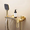 Luxury Brass Bathtub Waterfall Outlet and Handheld Shower Faucet Set